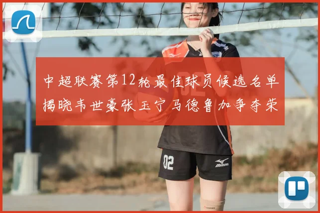 中超联赛第12轮最佳球员候选名单揭晓韦世豪张玉宁马德鲁加争夺荣誉